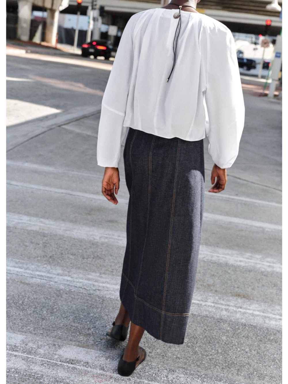 Zara Belted Denim Skirt NWT - Picture 4 of 8